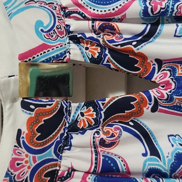 Ruby Rd Sundress, peep chest opening,EUC. handkerchief hem, Paisley print. - Picture 4 of 6